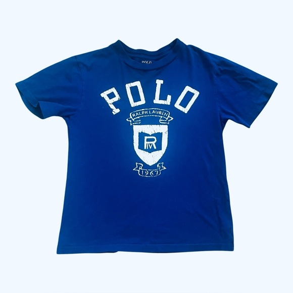 Polo by Ralph Lauren Royal Blue Tee Unisex S(8) graphic design logo cotton - Picture 2 of 14